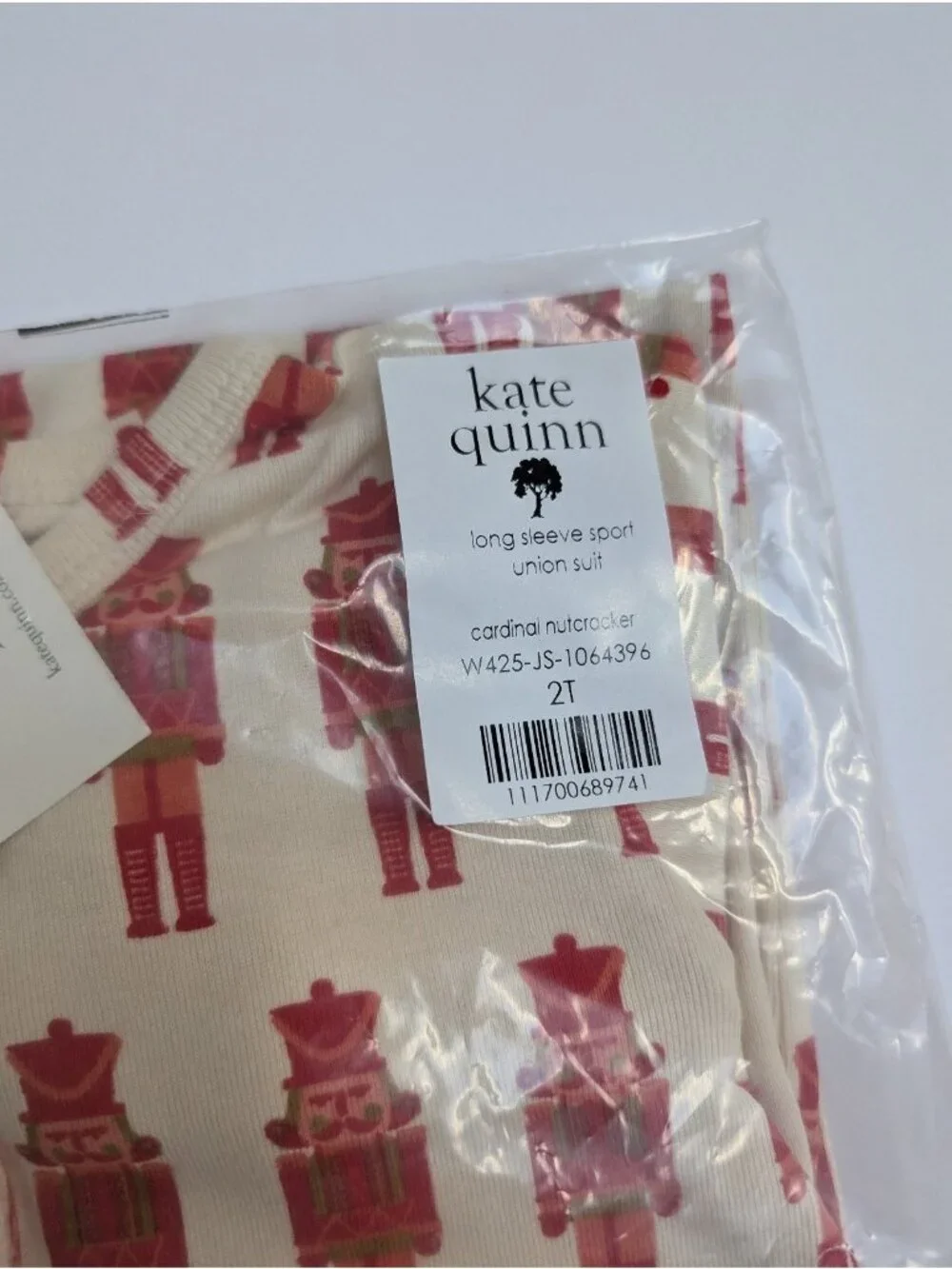 Kate Quinn Organic Cotton Cardinal Red Nutcracker Jumpsuit 2T Unionsuit Holiday